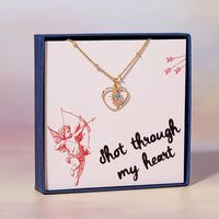 Shot Through The Heart And Birthstone Valentines Necklace