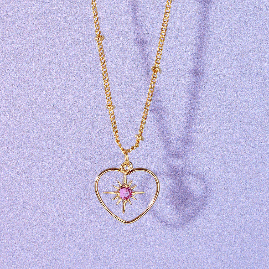 Shot Through The Heart And Birthstone Valentines Necklace