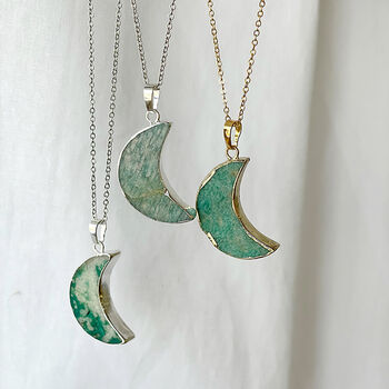 Crescent Moon Gold or Silver Plated Necklace
