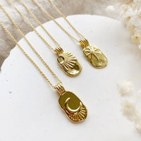 Gold Celestial Organic Oval Necklace