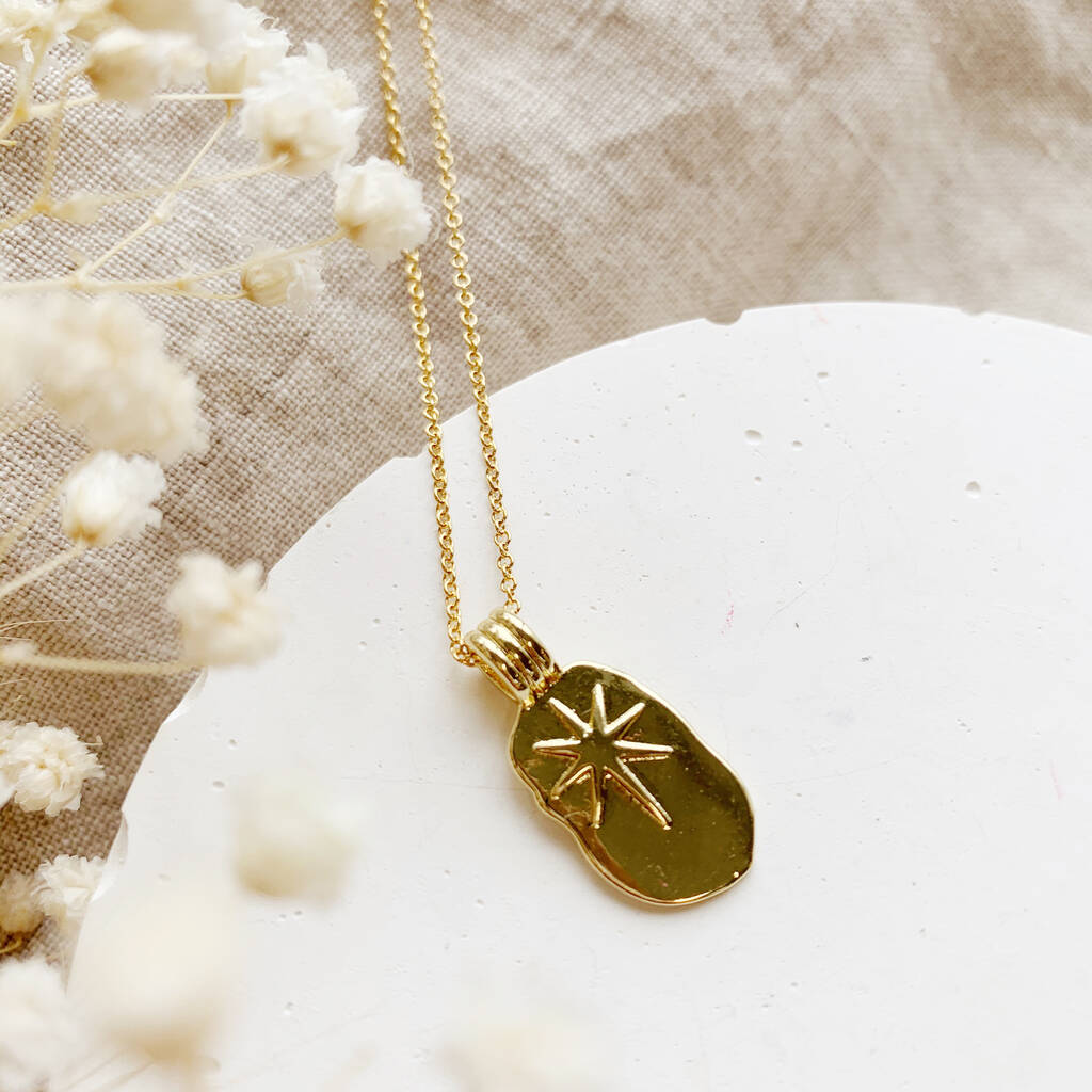 Gold Celestial Organic Oval Necklace