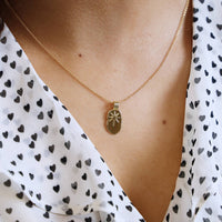 Gold Celestial Organic Oval Necklace