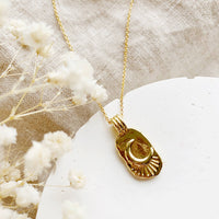 Gold Celestial Organic Oval Necklace