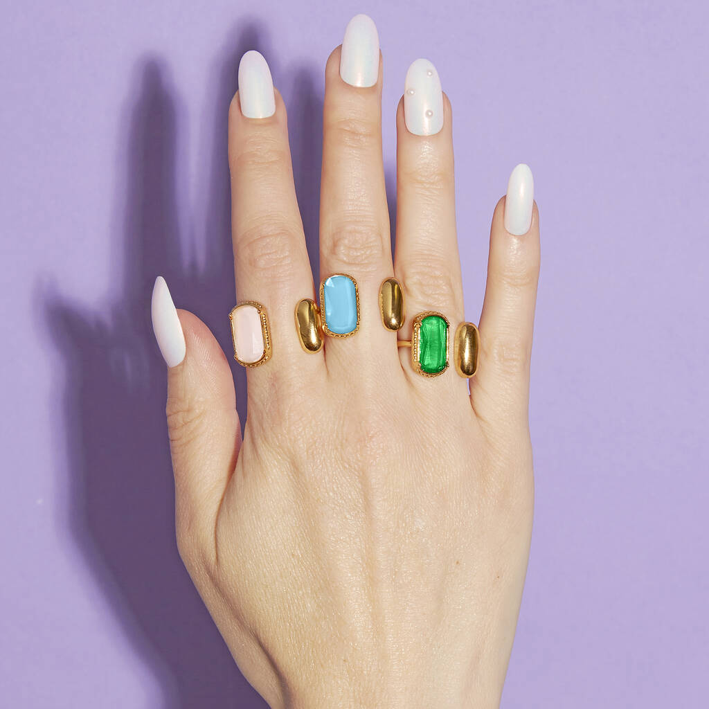 Adjustable Chunky Stone Ring