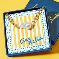 Ciao Bella Pearl and Chunky Chain Necklace