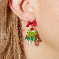 Beaded Christmas Tree Earrings