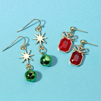 Bells and Bows Christmas Earring Pair