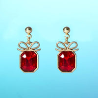 Bells and Bows Christmas Earring Pair