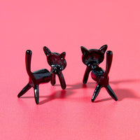 Black Cat Two Way Earrings