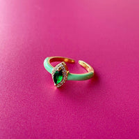 Bright Enamel Gold Filled Ring