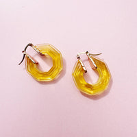 Bright Geometric Acrylic Hoop Earrings