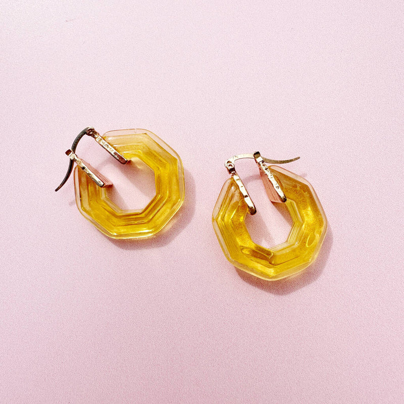 Bright Geometric Acrylic Hoop Earrings