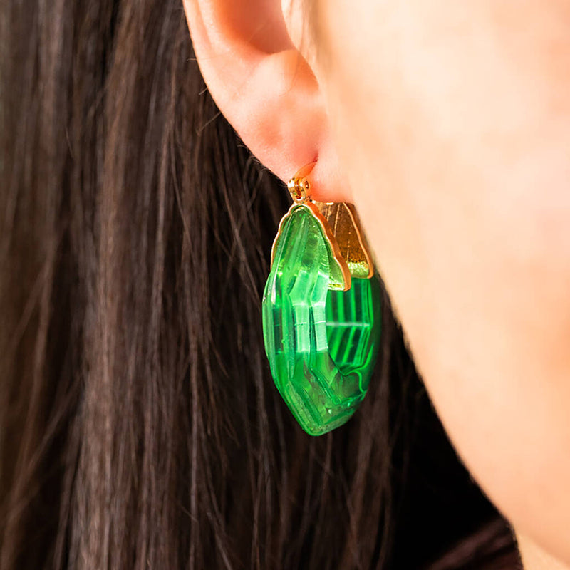 Bright Geometric Acrylic Hoop Earrings