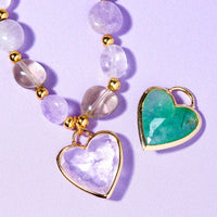 Chunky Beaded Gemstone Heart Necklace