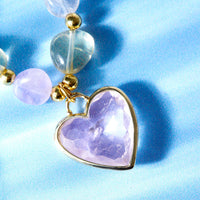 Chunky Beaded Gemstone Heart Necklace
