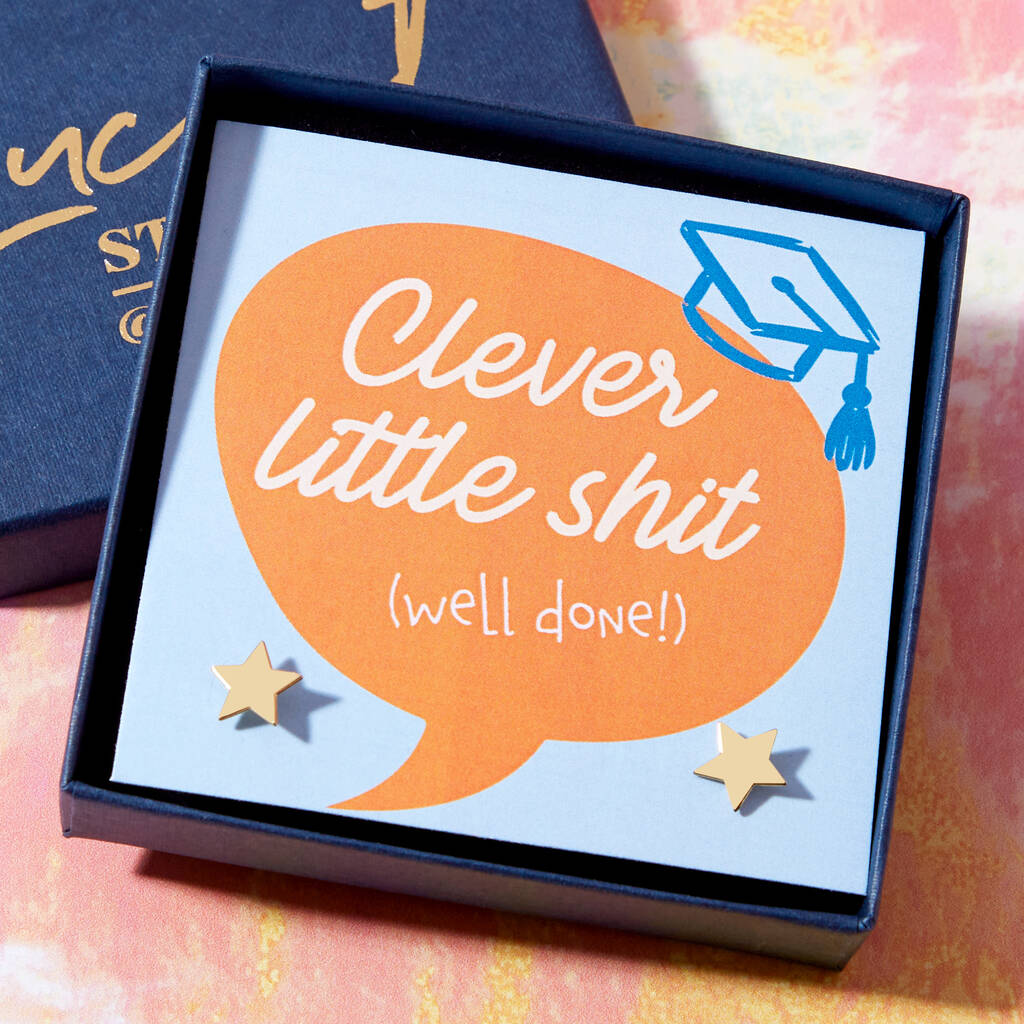 Clever Little Sh*T Graduation Star Earrings