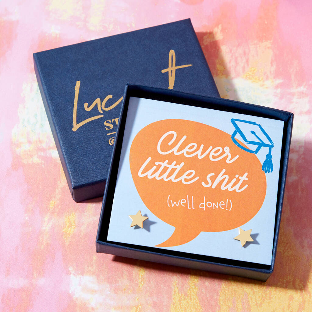 Clever Little Sh*T Graduation Star Earrings