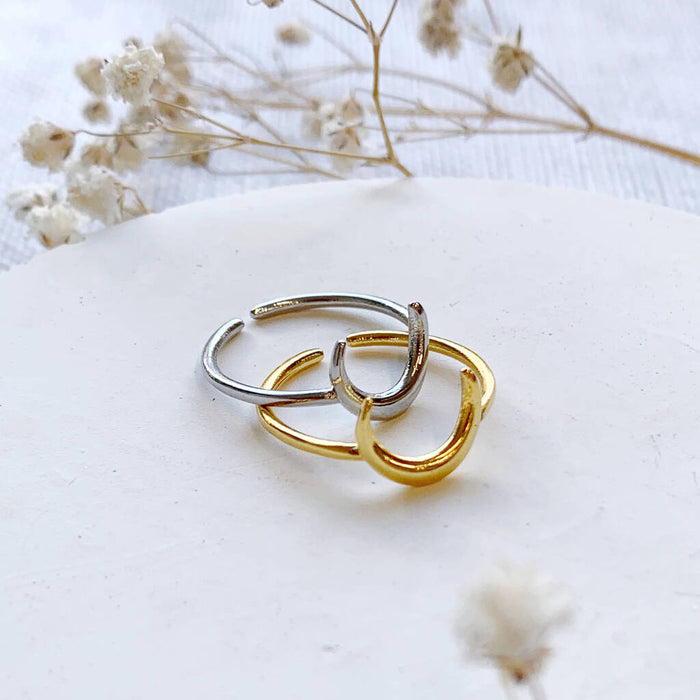 Crescent Moon Adjustable Ring