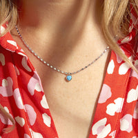 Dainty Heart Birthstone Necklace