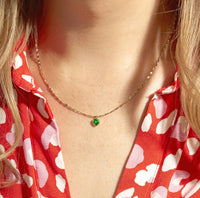 Dainty Heart Birthstone Necklace