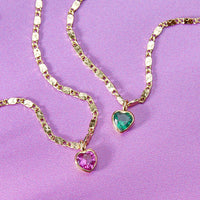Dainty Heart Birthstone Necklace
