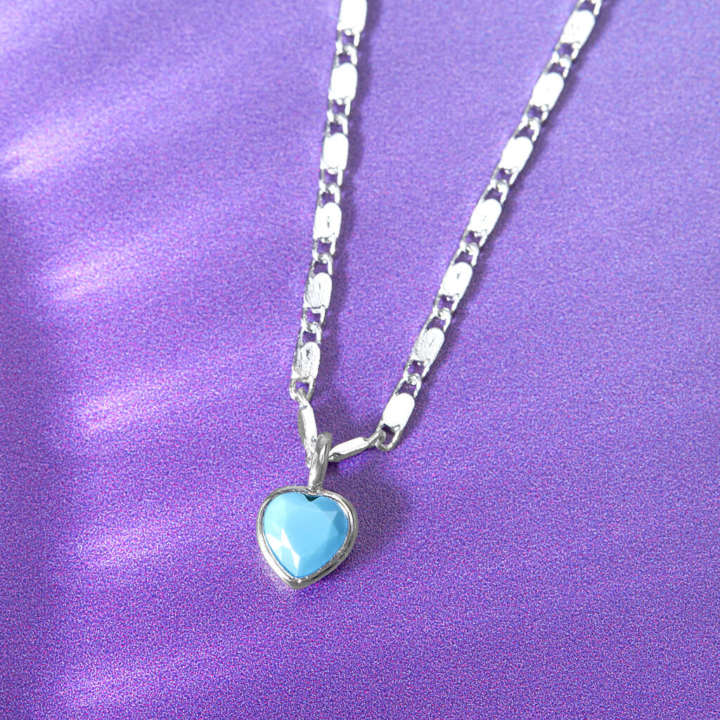 Dainty Heart Birthstone Necklace