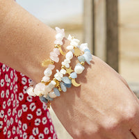 Eos Personalised Gemstone And Pearl Charm Bracelet