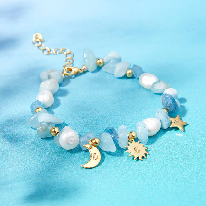 Eos Personalised Gemstone And Pearl Charm Bracelet
