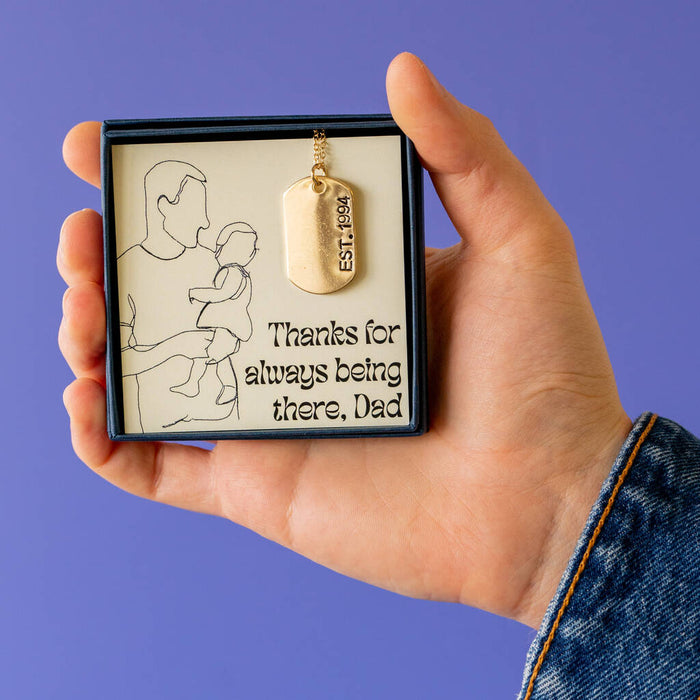 Personalised Date Gold Plated Tag Necklace