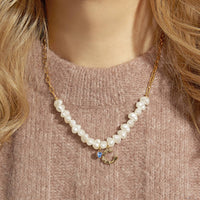 Forever Yours Initial And Birthstone Pearl Necklace
