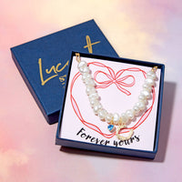 Forever Yours Initial And Birthstone Pearl Necklace