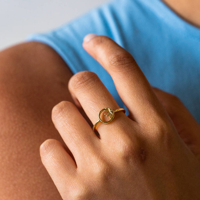 Gold Filled Adjustable Stacking Sun Ring