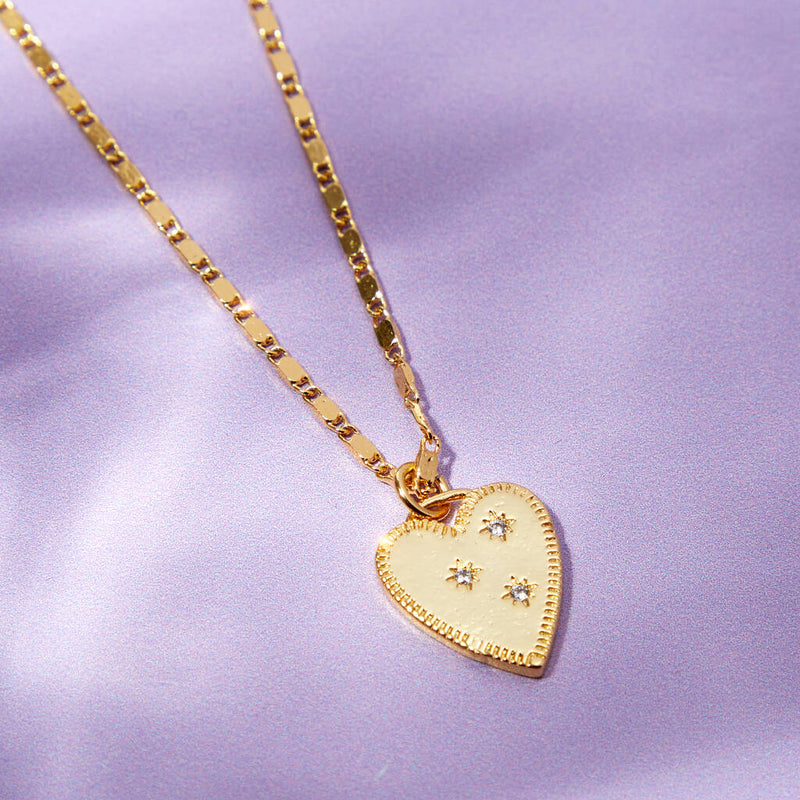 Gold Filled Starry Heart Necklace