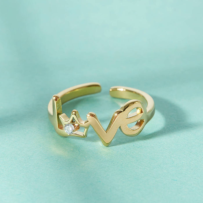 Gold Plated Adjustable Love Ring