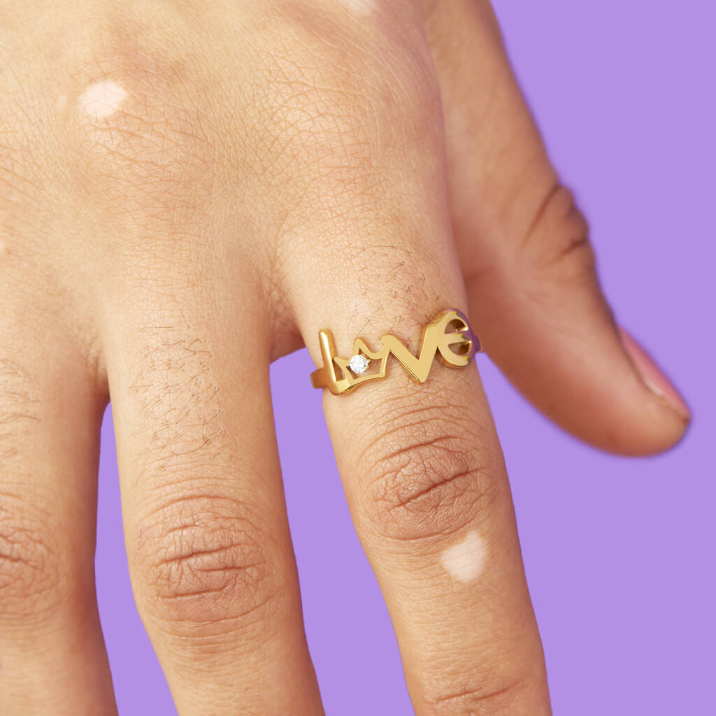 Gold Plated Adjustable Love Ring