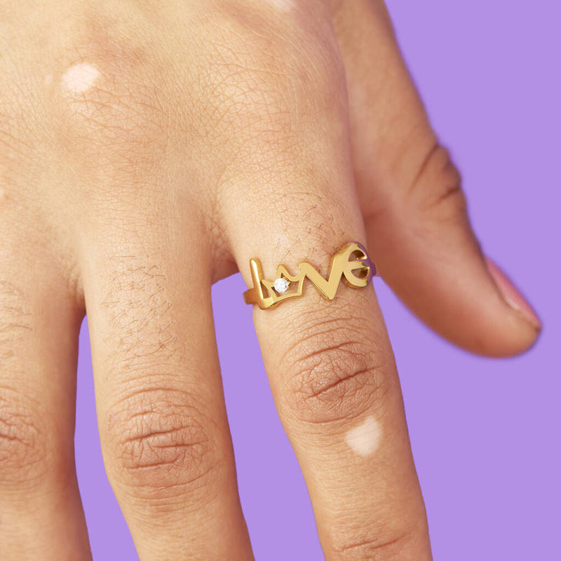 Gold Plated Adjustable Love Ring