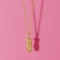 Gold Plated Bust Necklace