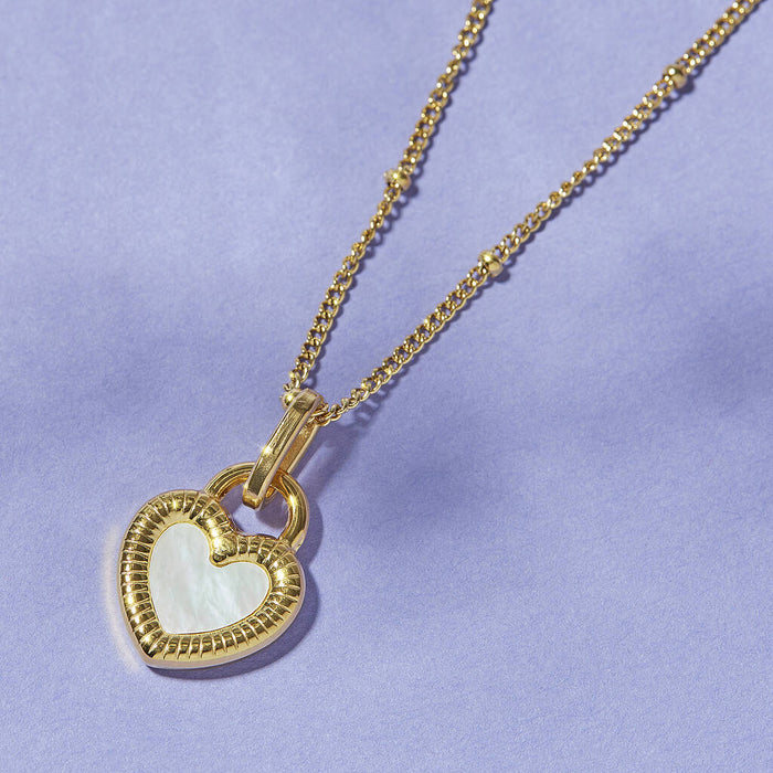 Gold Plated Double sided Heart Beaded Necklace