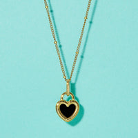 Gold Plated Double sided Heart Beaded Necklace