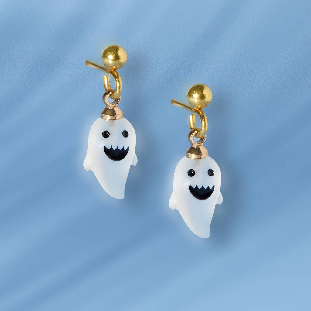 Gold Plated Ghost Earrings