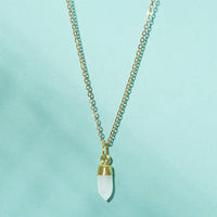 Gold Plated Mini Rainbow Moonstone Necklace