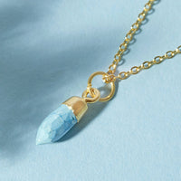 Gold Plated Mini Turquoise Gemstone Necklace