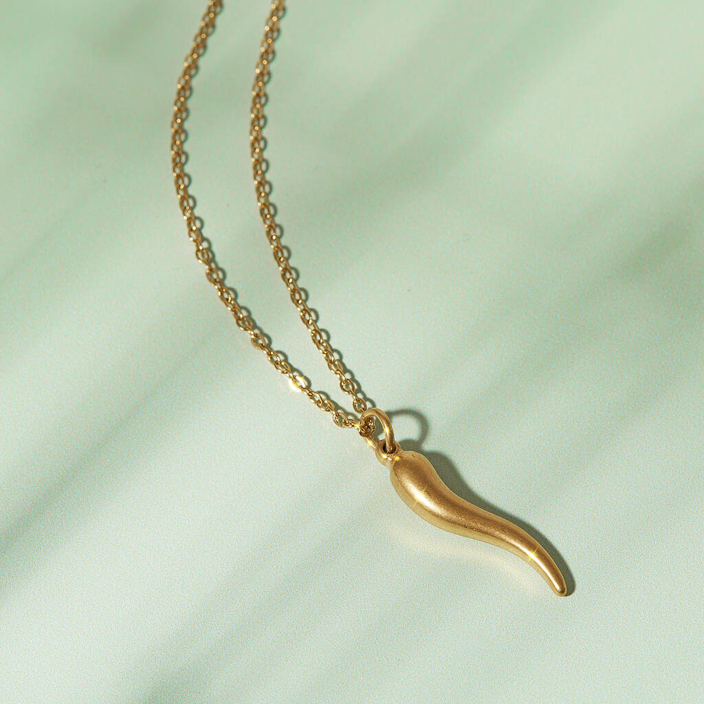 Gold Plated Retro Horn of Plenty Necklace