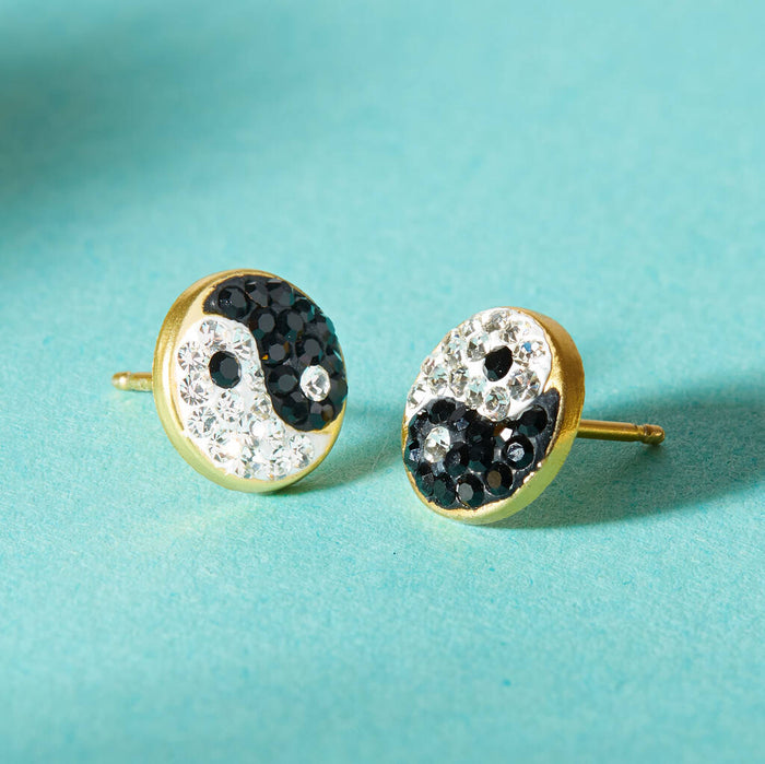 Gold Plated Yin Yang Earrings