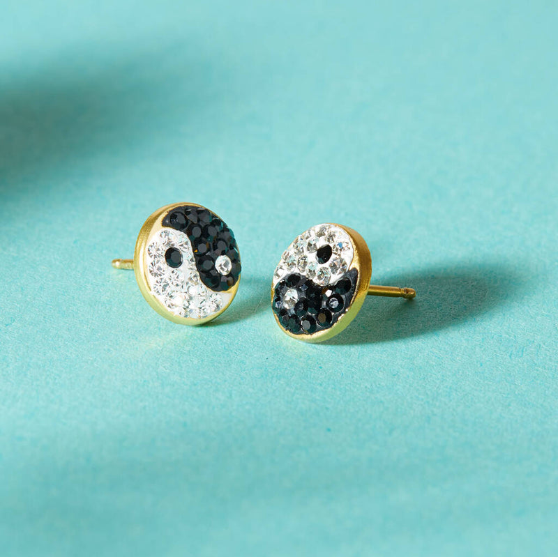 Gold Plated Yin Yang Earrings