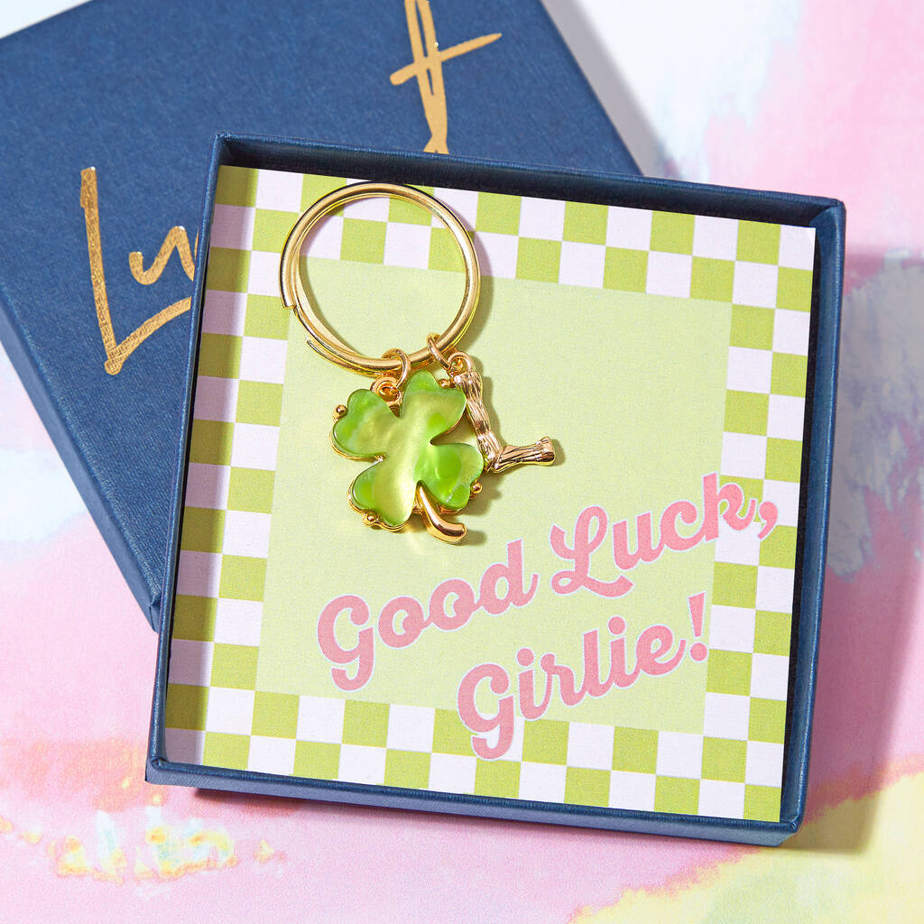 Good Luck Girlie Clover Keyring