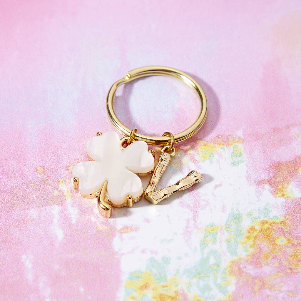 Good Luck Girlie Clover Keyring
