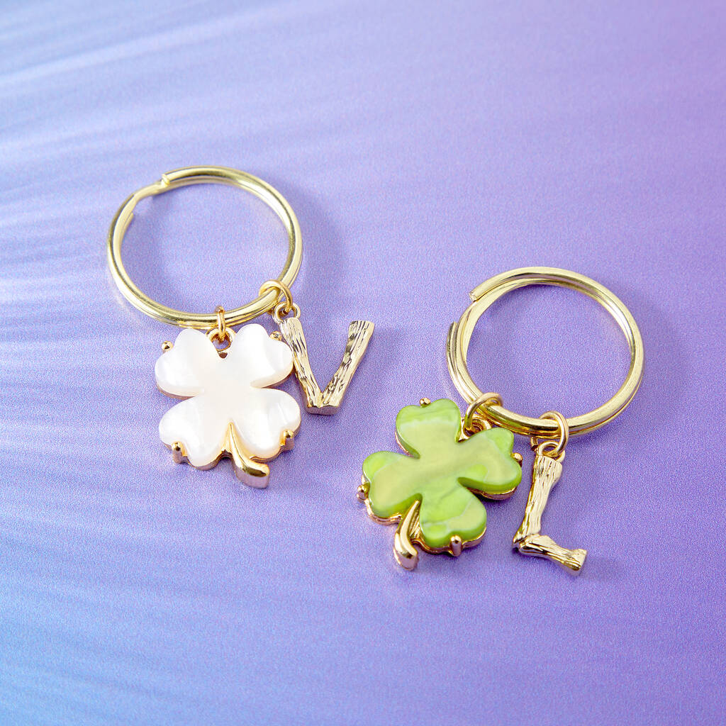 Good Luck Girlie Clover Keyring