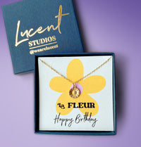 Happy Birthday Daisy Flower Gold Plated Necklace