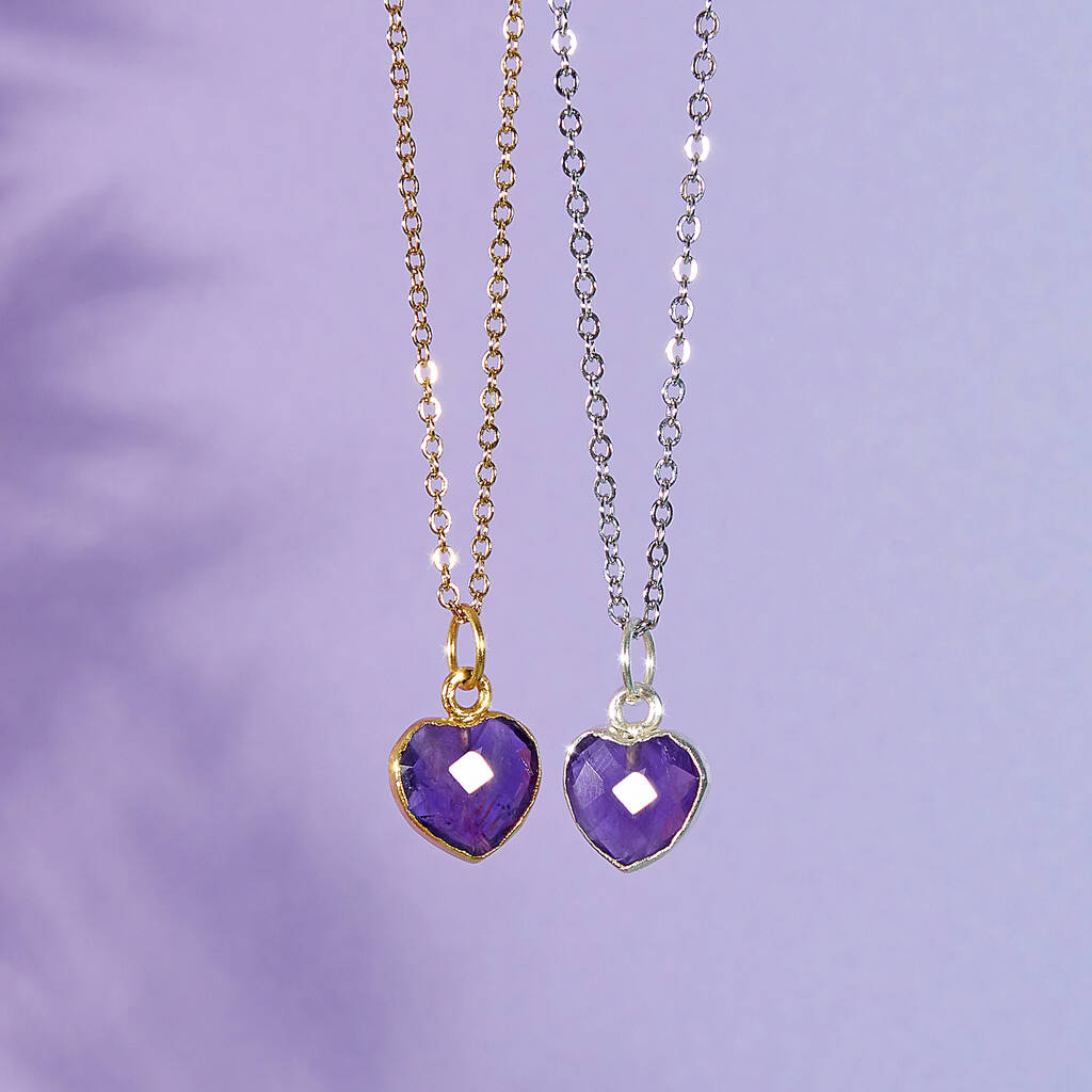 Healing Heart Amethyst Gemstone Necklace